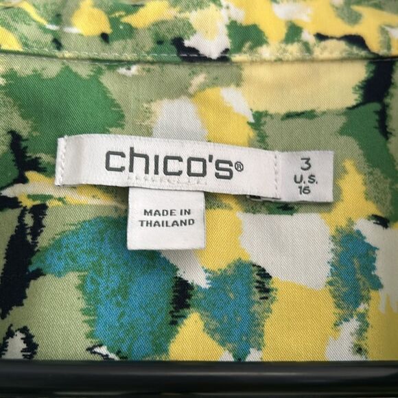 Chico’s No Iron Stretch Floral 3/4 Sleeve Tunic Size 16 - Picture 4 of 7